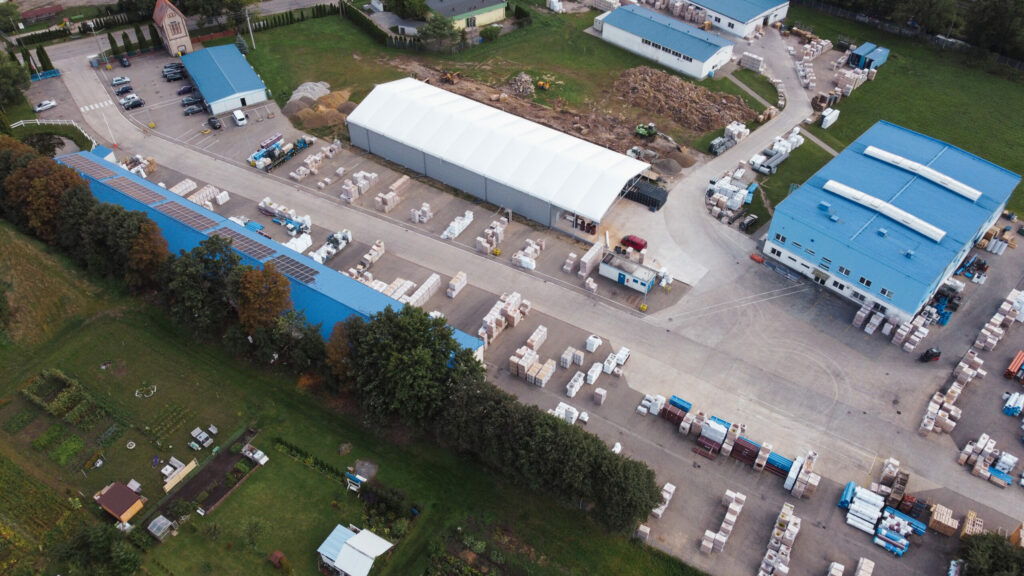 Obszar przemysłowy z lotu ptaka