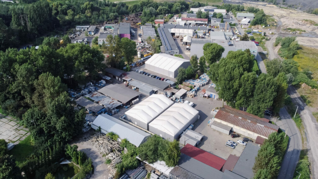 Obszar przemysłowy z lotu ptaka