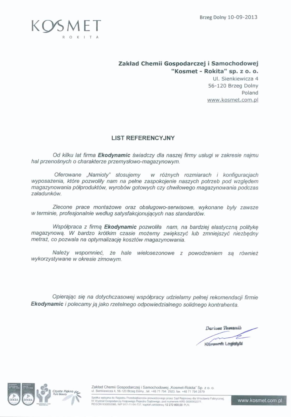 Referencje KOSMET